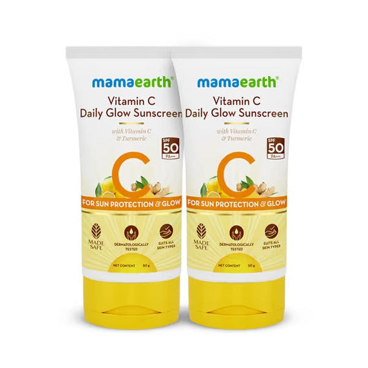 Vitamin C Daily Glow Sunscreen With Vitamin C & Turmeric for Sun Protection & Glow - 50 g - Pack of 2 image 1