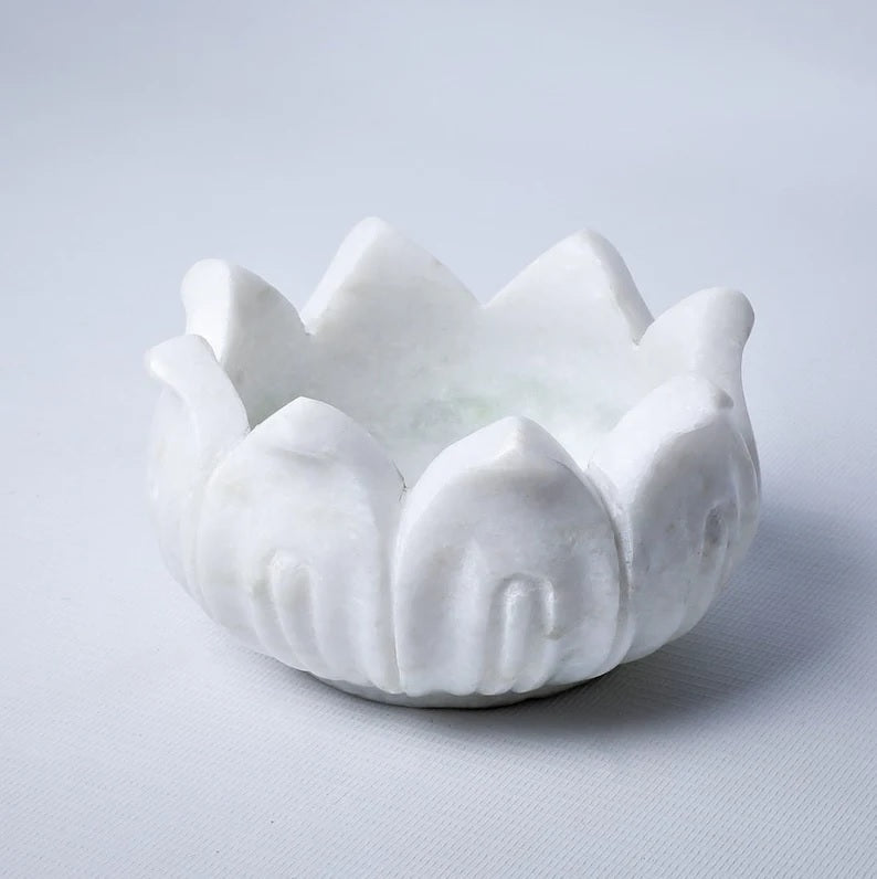 White Ripple Marble Bowl image 1