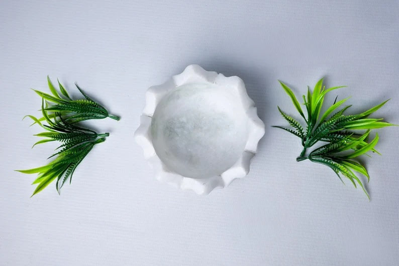 White Ripple Marble Bowl image 3