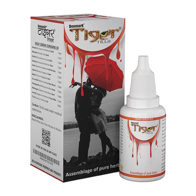 Deemark Tiger Tilla – Herbal Massage Oil for Men’s Wellness – 15ml (Pack of 2) image 1