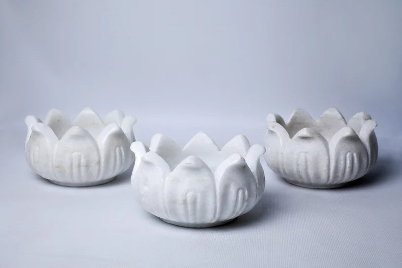 White Ripple Marble Bowl image 4