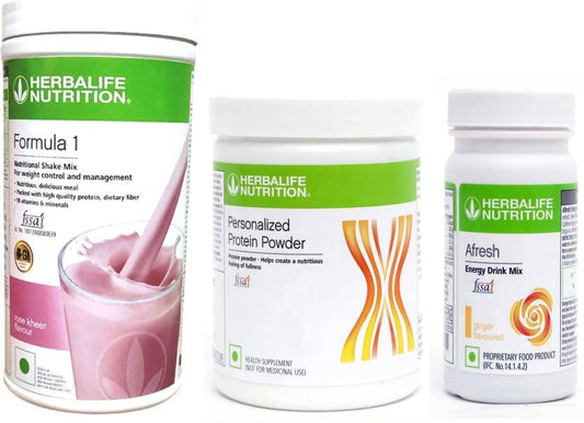 HERBALIFE Weight Loss Combo Formula 1 Rose Kheer Flavor Shake, Protein Powder 200G, Afresh Ginger Flavor image 1