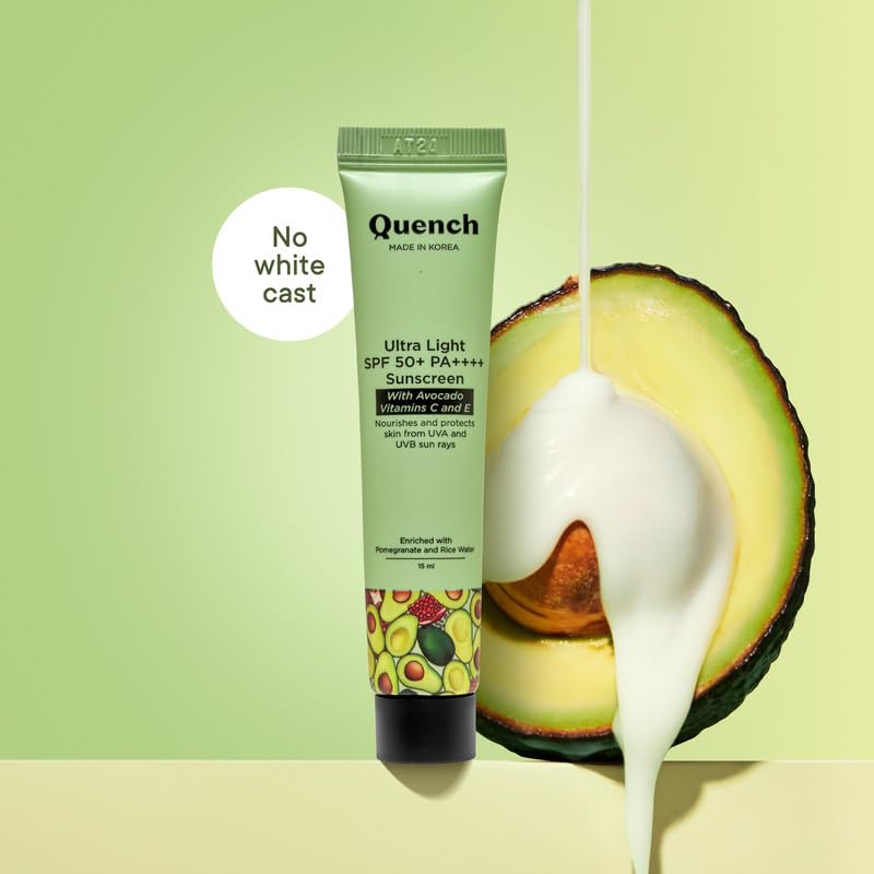Quench Vitamin E Ultra Light SPF 50+ PA++++ Sunscreen for Glowing Skin  -15ml image 4