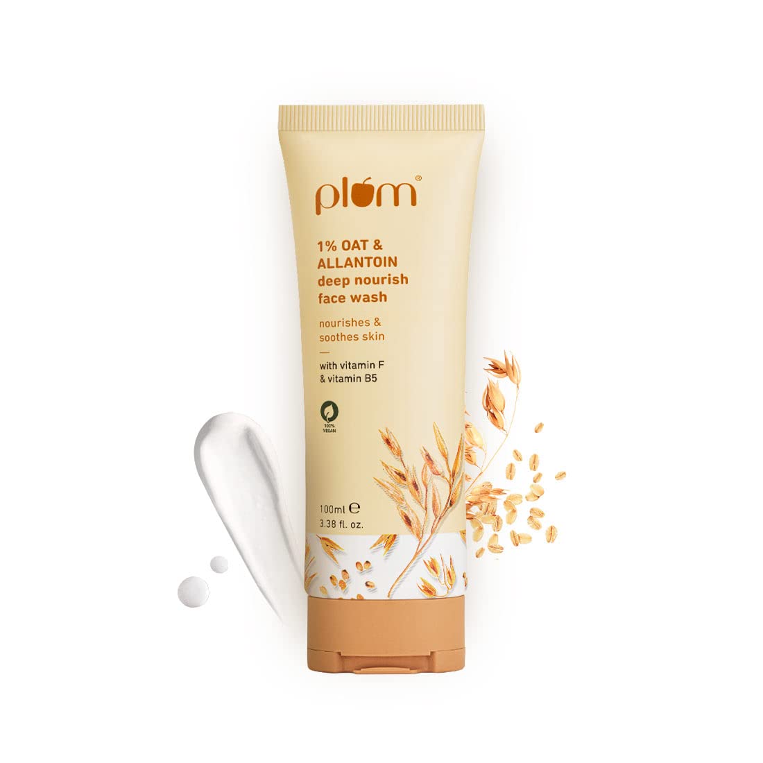 Plum 1% Oat & Allantoin Deep Nourish Face Wash For Dry, Sensitive Skin 15 ml image 2
