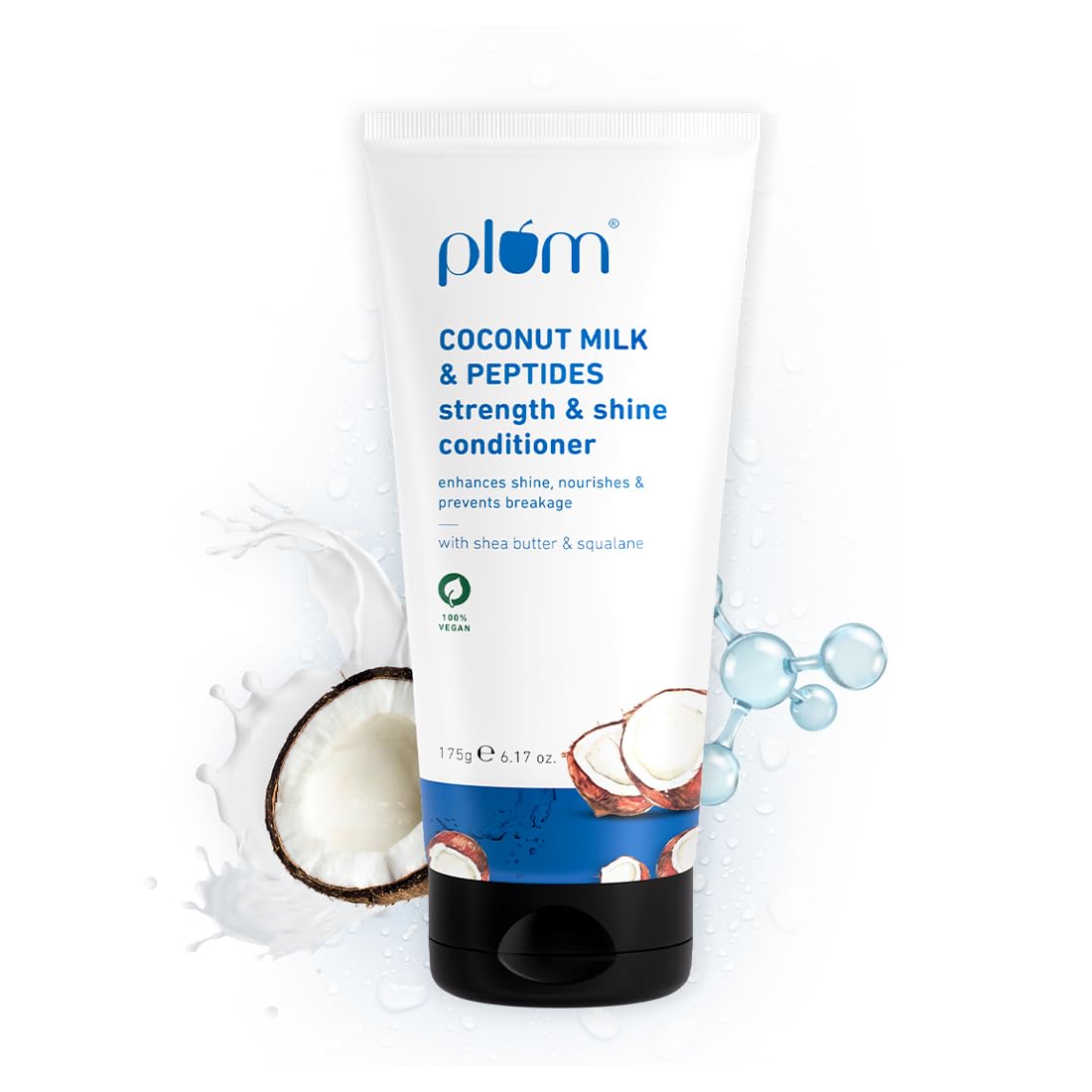 Plum Coconut Conditioner with Coconut Milk & Peptides for Dull Hair  Soft, smooth, silky hair  175g image 1