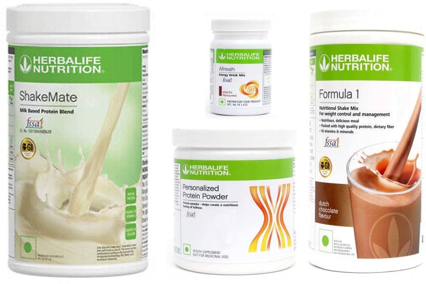 HERBALIFE Formula 1 Chocolate Flavor, Shake Mate Vanilla Flavor, Protein Powder & Afresh Energy Drink Elaichi Flavor image 1