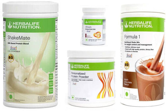 HERBALIFE Formula 1 Chocolate Flavor, Shake Mate Vanilla Flavor, Protein Powder & Afresh Energy Drink Elaichi Flavor image 1