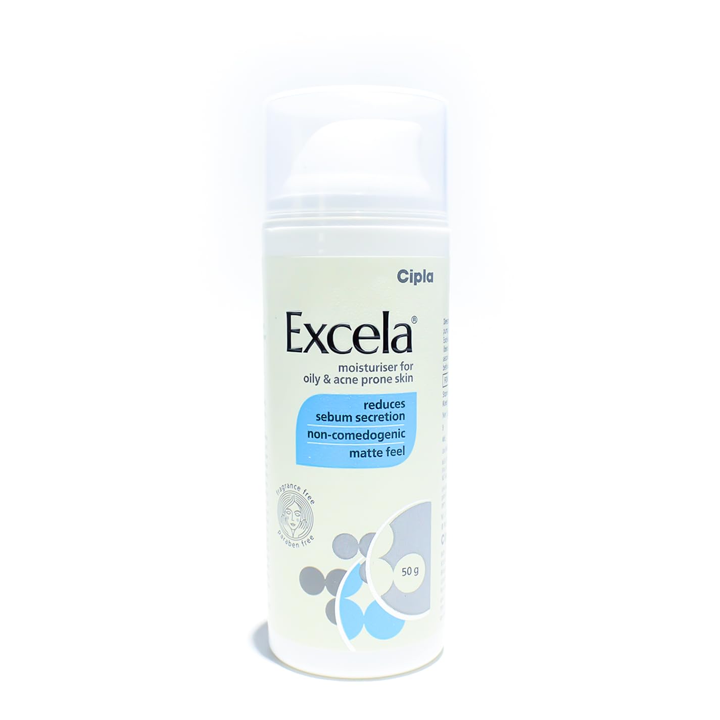 Cipla Excela Moisturiser | Oily & Acne Prone Skin | Reduces Sebum Secretion | 50g image 1