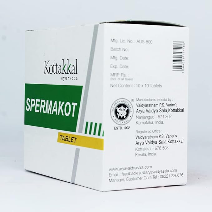 Kottakkal Arya Vaidyasala Spermakot Tablet - 100 Tabs image 3