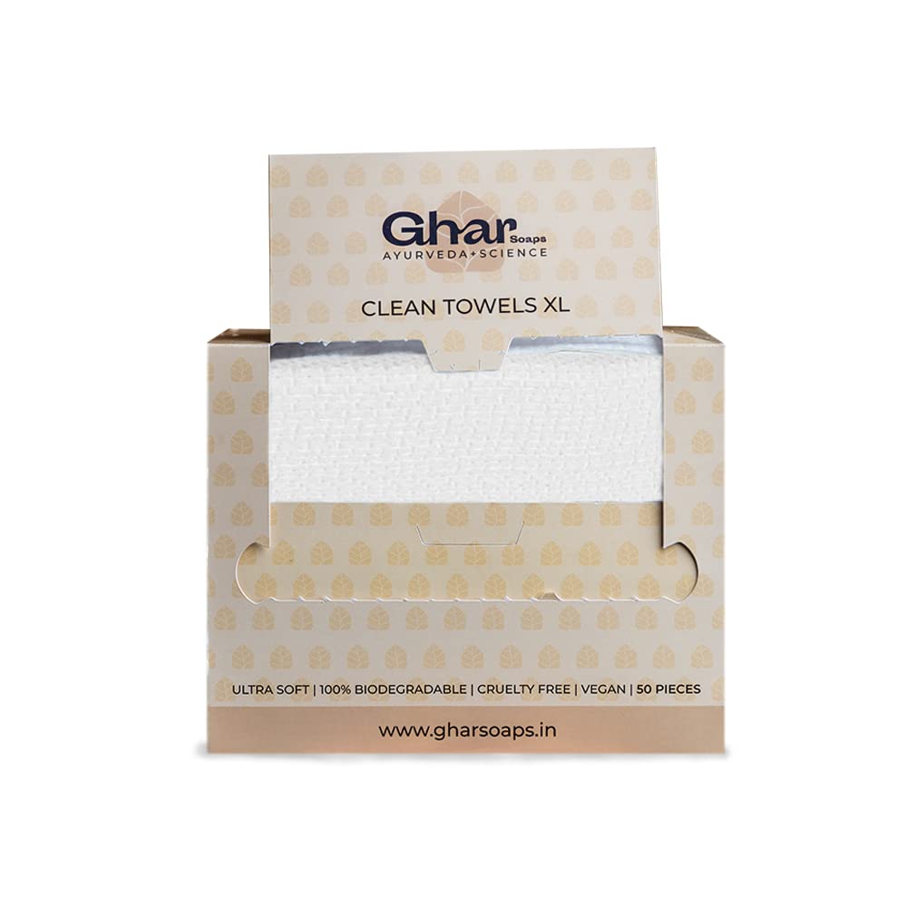 Ghar Soaps Face Hand Clean Towels -Gym & makeup remover -XL image 2
