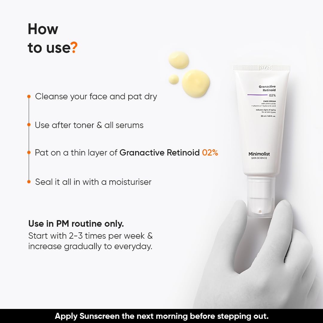 Minimalist 2% Retinoid Anti Ageing Night Cream for Wrinkles & Fine Lines-30ml image 7