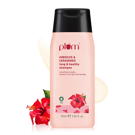Plum Hibiscus & Ceramides Shampoo | For Silky, Smooth, Long Hair :- 75ml image 1