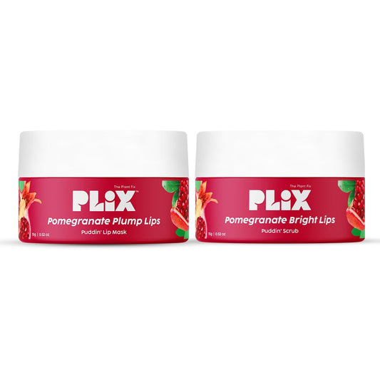 PLIX  Pomegranate Lip Care Combo, Exfoliating Scrub and Plumping Lip Mask (15 + 15) gms image 1