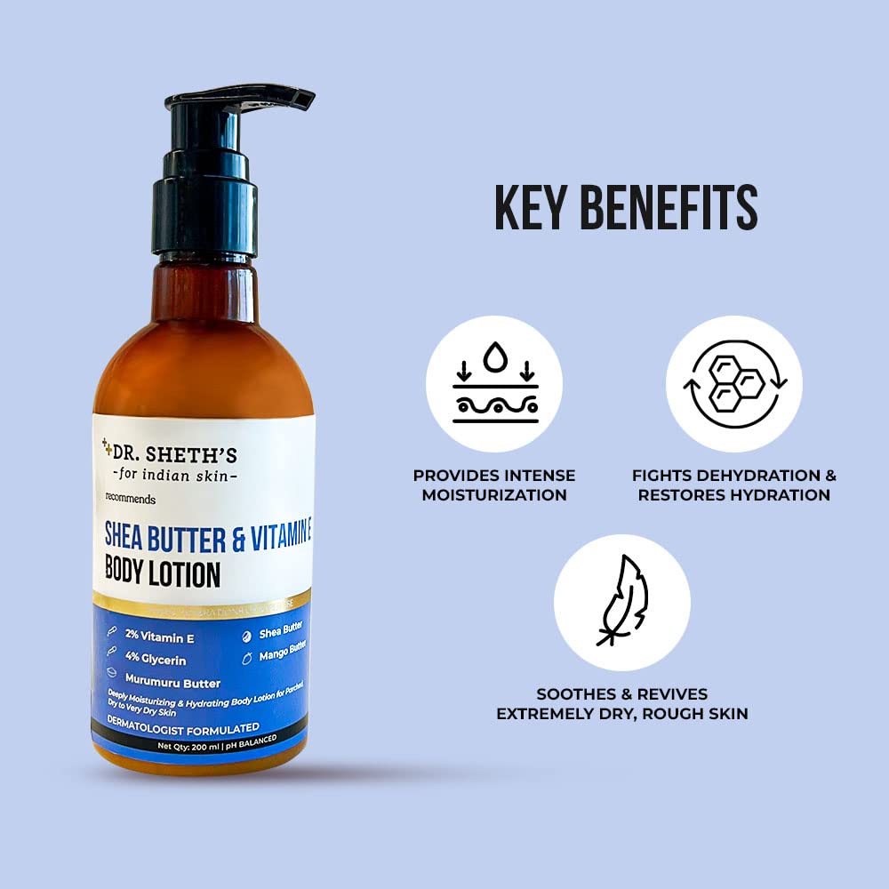 Dr. Sheth's Shea Butter & Vitamin E Body Lotion -200 ml image 2