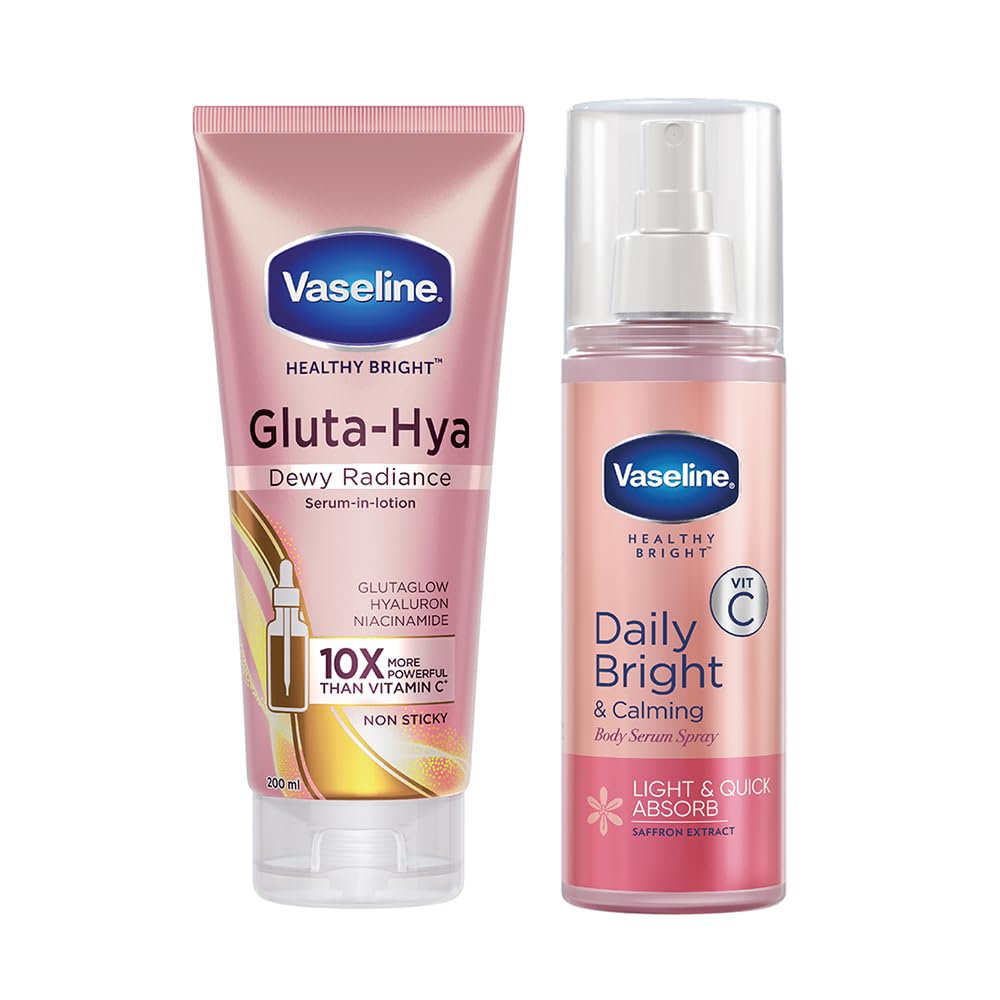 Vaseline Gluta-Hya Dewy Radiance, 200ml + Vaseline Daily Bright & Calming Body Serum Spray, 180ml. image 1