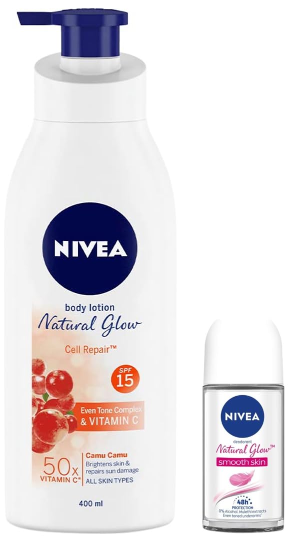 NIVEA Body Lotion Natural Glow  Spf 15 & 50X Vitamin C 400ml image 5