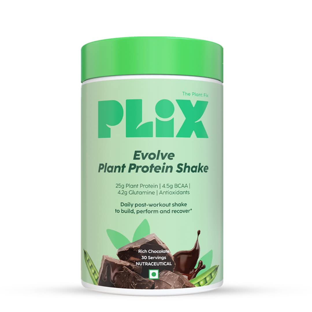PLIX The Plant Fix Evolve Plant Protein Shake Powder - Chocolate -1 kg image 1