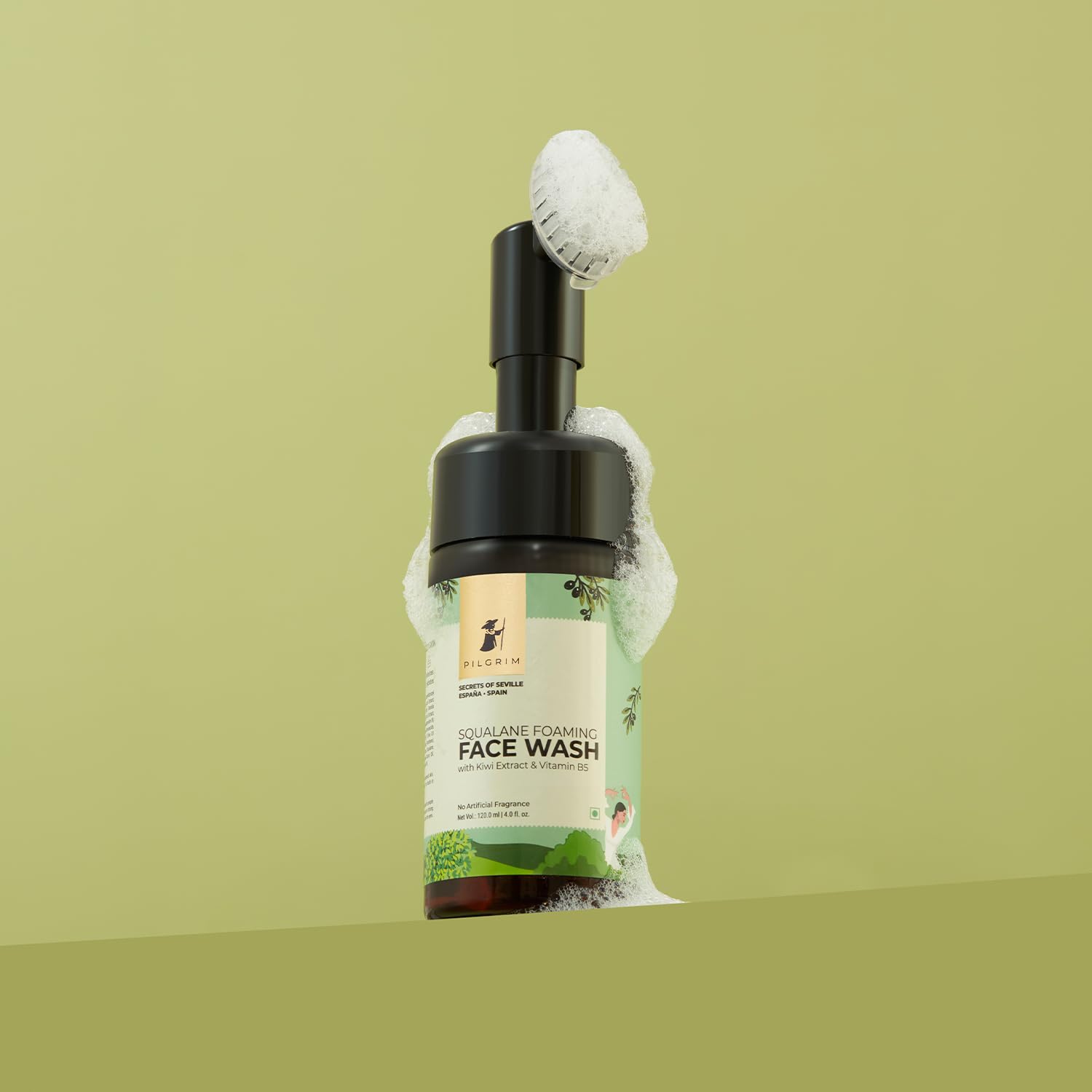 Pilgrim Spanish Foaming Face Wash With Kiwi Extracts & Aloe For Skin Hydration -120 ml image 2