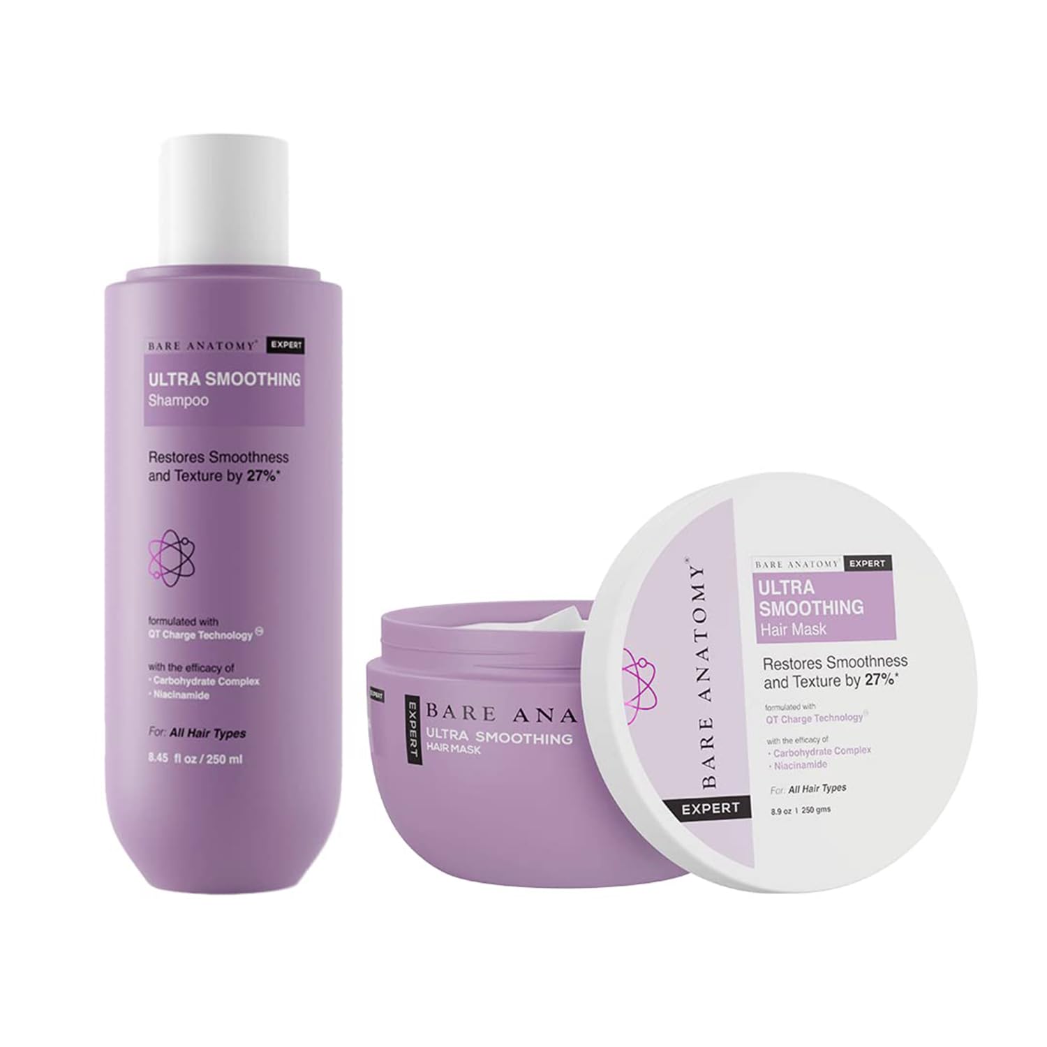 Bare Anatomy Ultra Smoothing Shampoo for Dry and Frizzy Hair  For Men & Women -250ml image 8