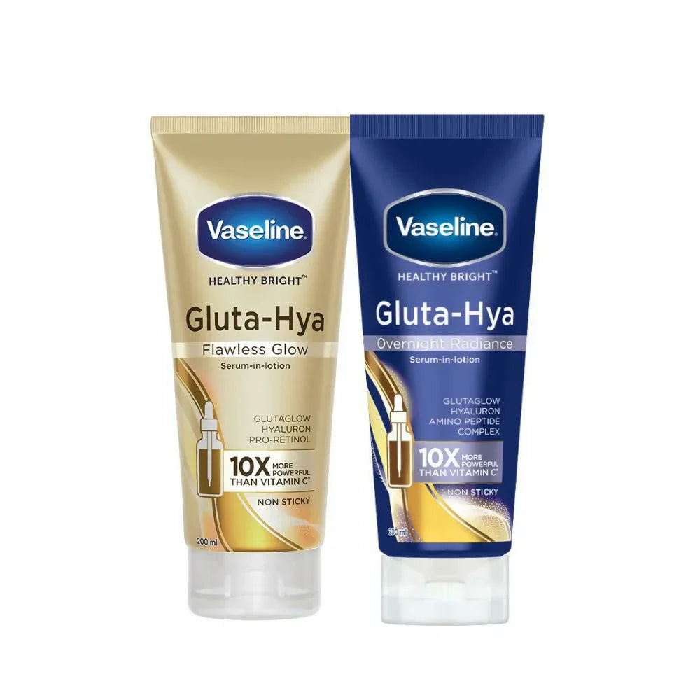Vaseline Gluta-Hya Flawless Glow & Overnight Radiance Combo-200ml image 1