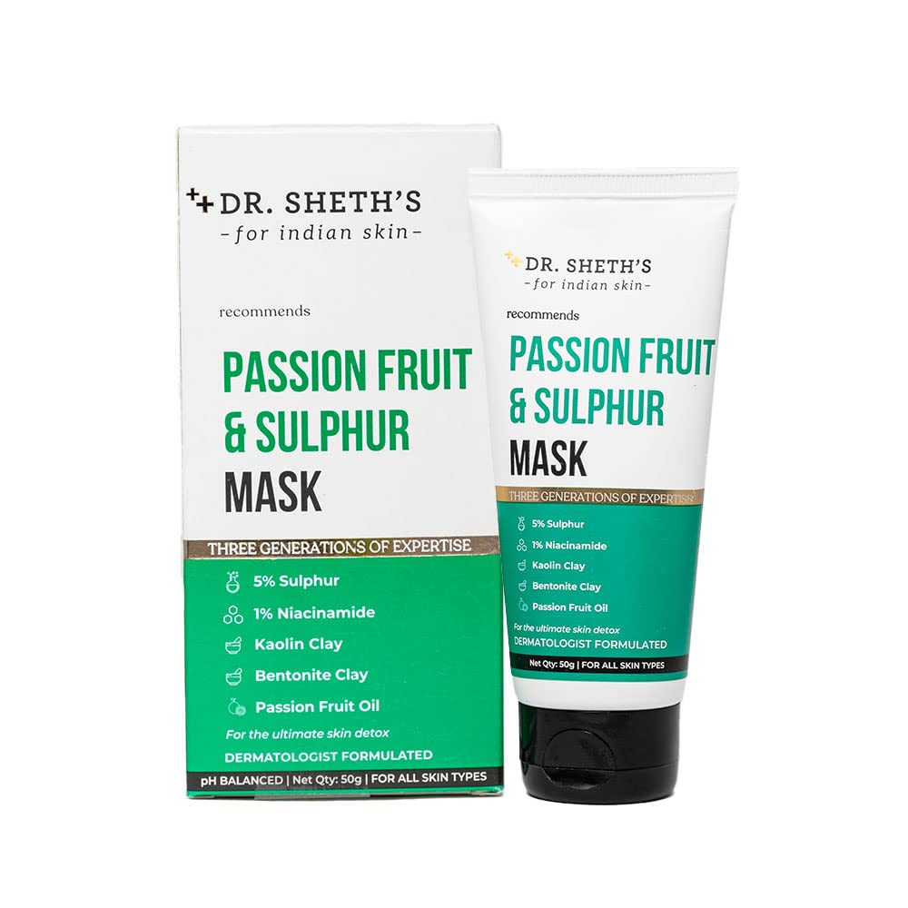 Dr. Sheth's Passion Fruit & Sulphur Face Mask -50 gm image 1