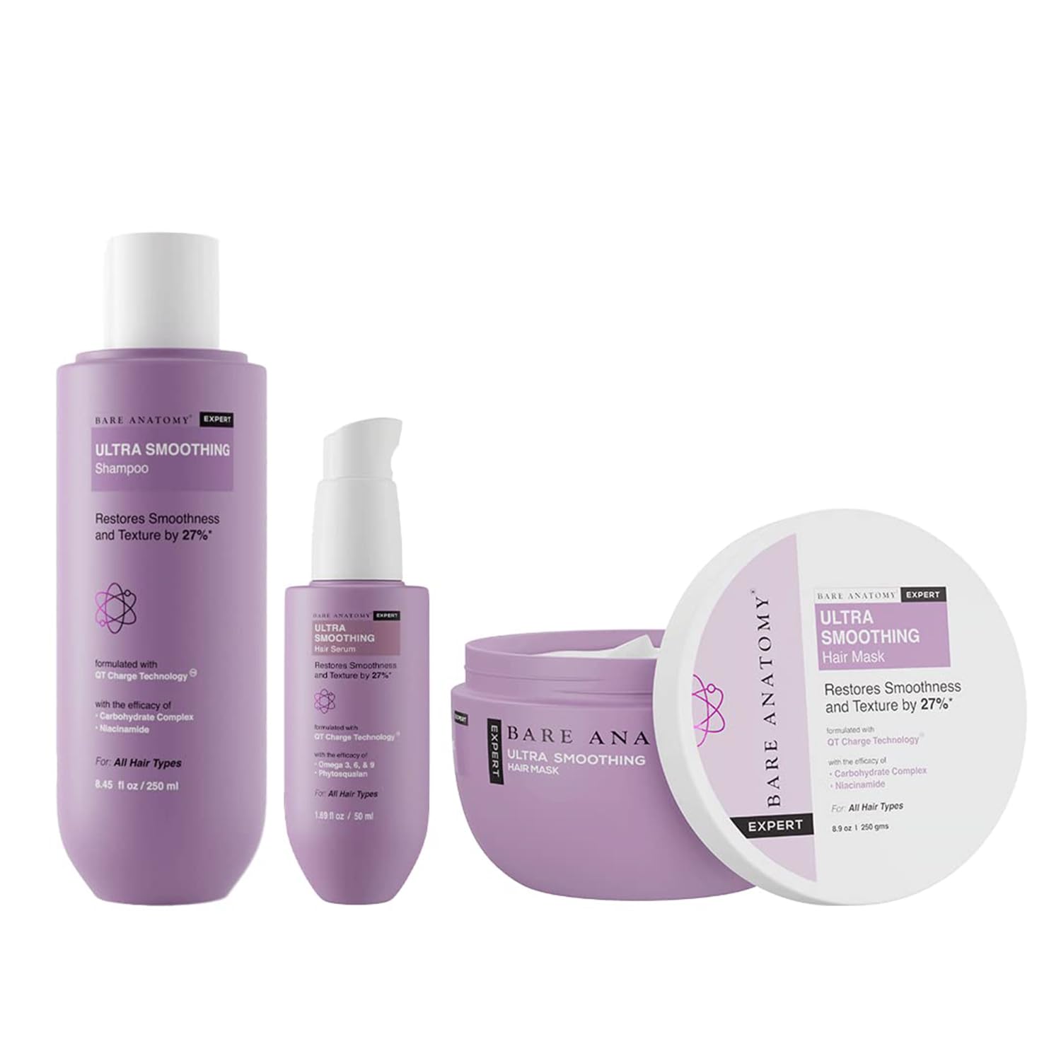 Bare Anatomy Ultra Smoothing Shampoo for Dry and Frizzy Hair  For Men & Women -250ml image 9