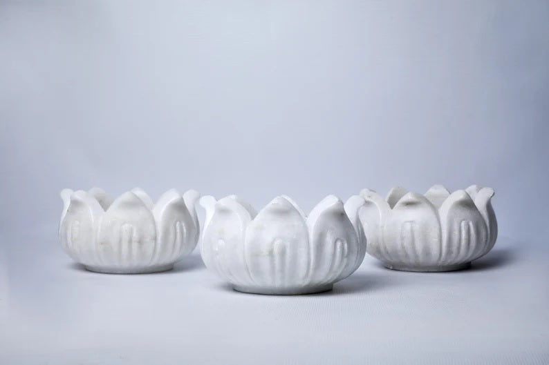 White Ripple Marble Bowl image 5