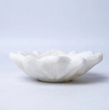 White Marble Lotus Plate Handcarved Bowl image 5