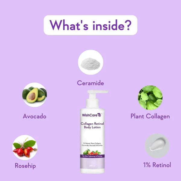 WishCare Hydrating Body Lotion with Collagen & Vitamin A – 200ml | Smooth & Nourished Skin image 2