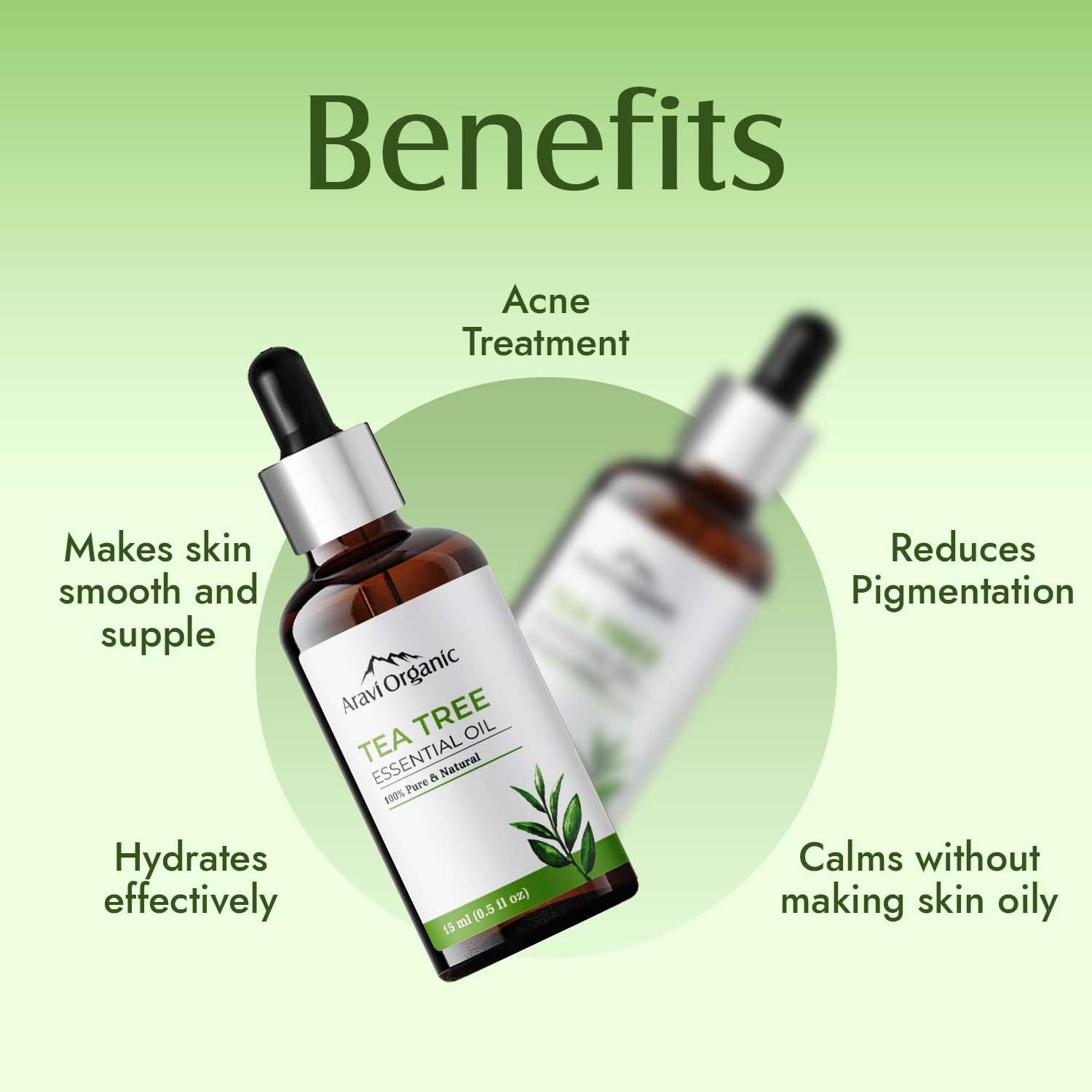 Aravi Organic  Tea Tree And Eucalyptus Essential Oil 15 ml image 2