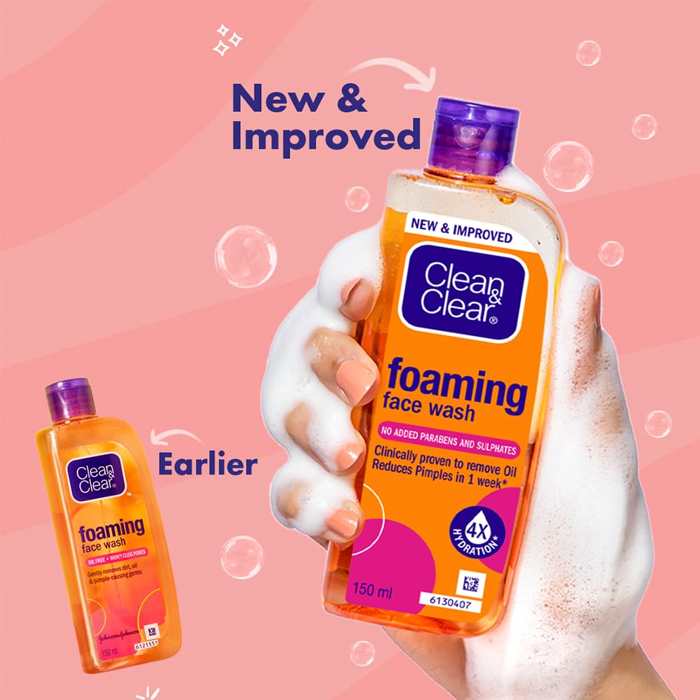 Clean & Clear Foaming face wash combo pack offer- Buy 240ml Get 100ml Free image 2