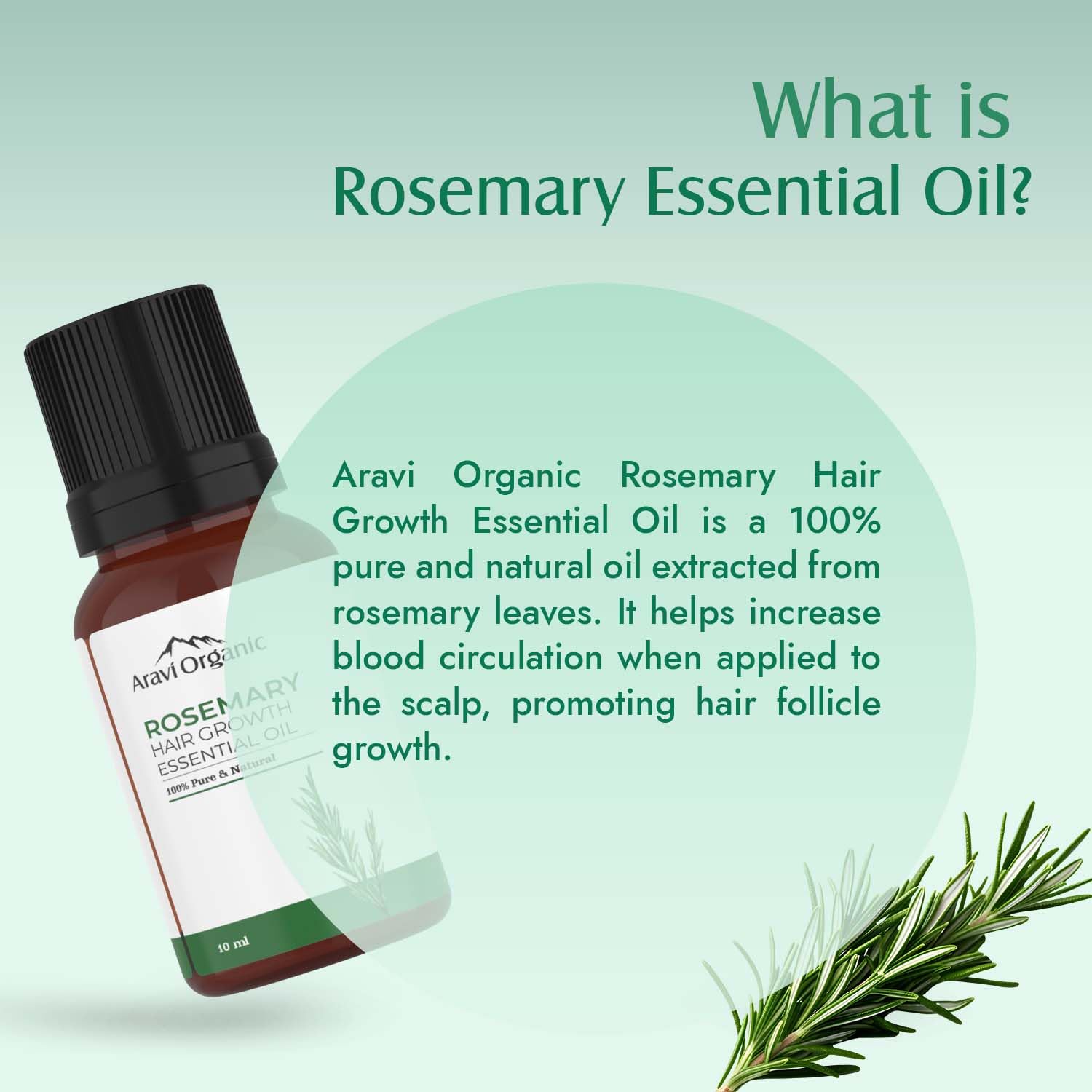 Aravi Organic Rosemary Essential Oil -10 ml image 3