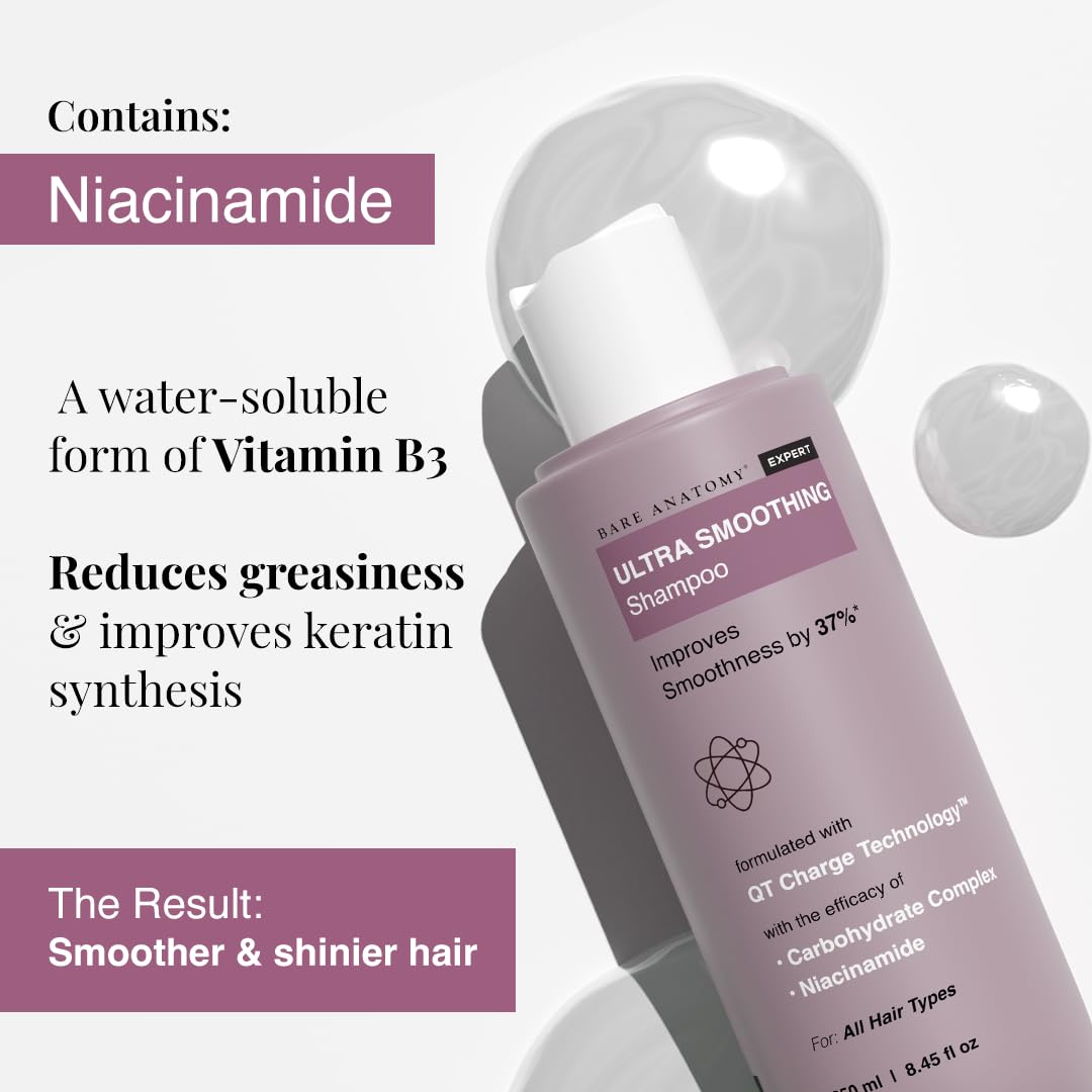 Bare Anatomy Ultra Smoothing Shampoo for Dry and Frizzy Hair  For Men & Women -250ml image 4