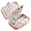 YouBella Jewellery Organiser PU Leather Zipper Portable Storage Box -Pink image 1