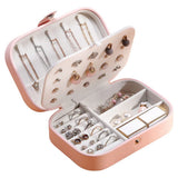 YouBella Jewellery Organiser PU Leather Zipper Portable Storage Box -Pink image 1