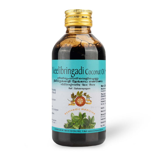 AVP Ayurveda Neelibringadi Coconut Oil - 200 ml for Healthy Hair Growth and Nourishment image 1