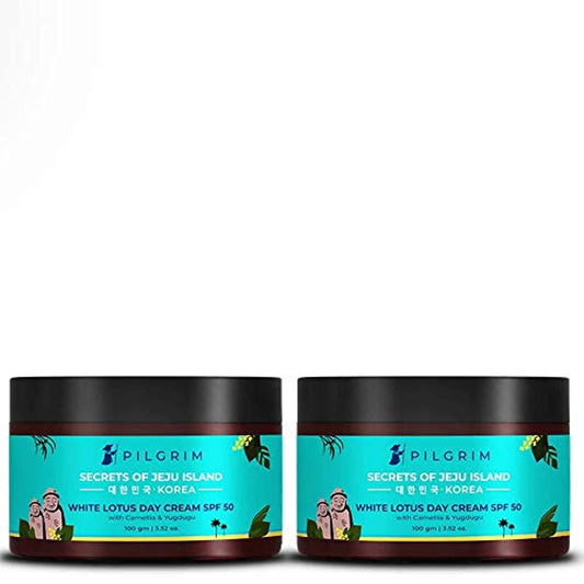 PILGRIM Korean Face Cream Pack of 2 – 100g Each | Hydrating & SPF 50 Protection image 1