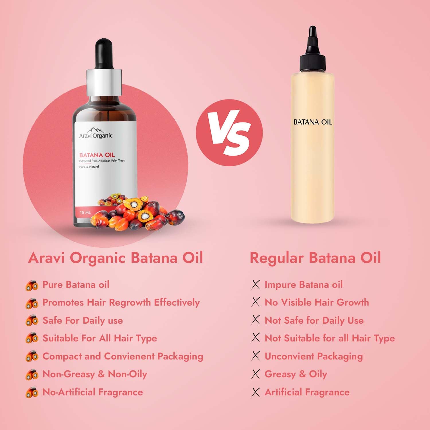 Aravi Organic Pure Batana Hair Oil  Hair Growth -15 ml image 6