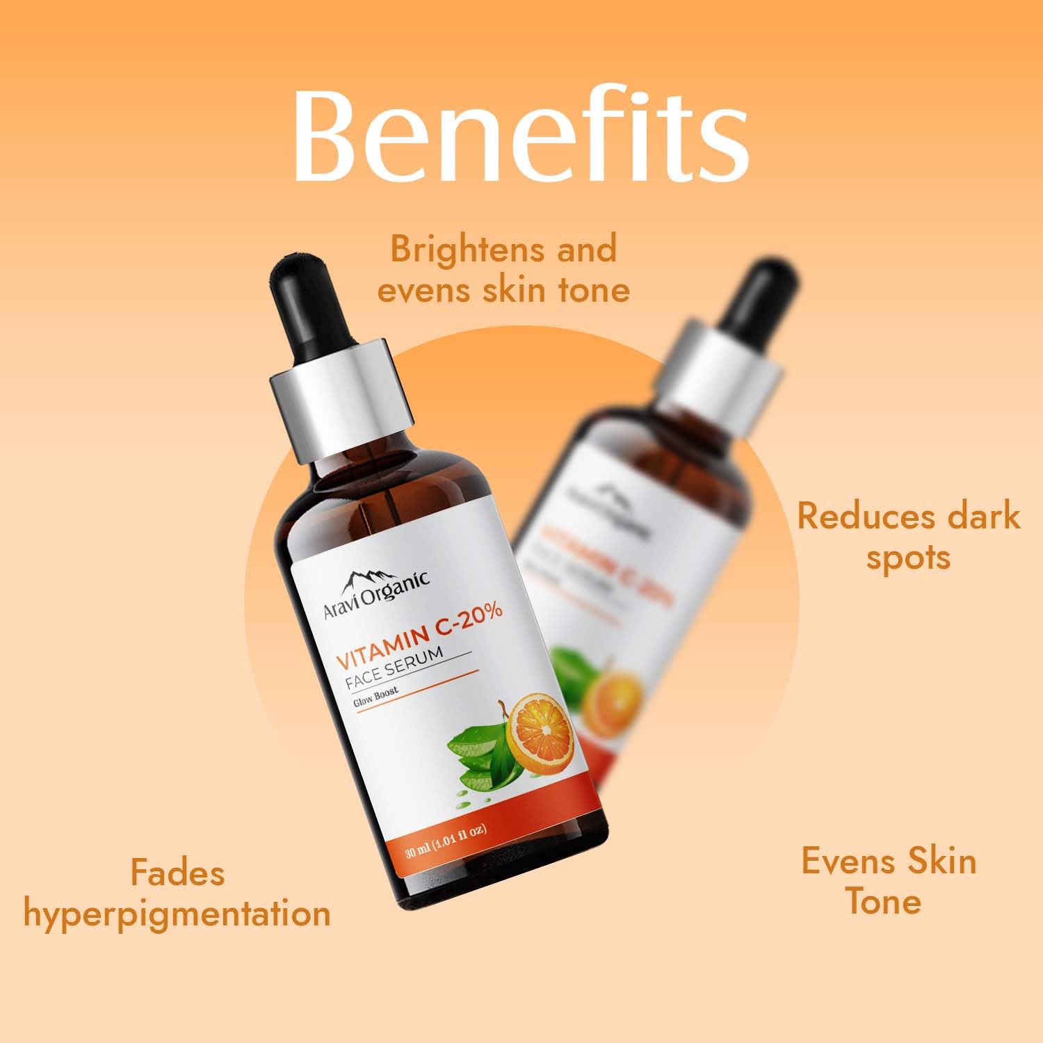 Aravi Organic 20% Vitamin C Face Serum  -30 ml image 2