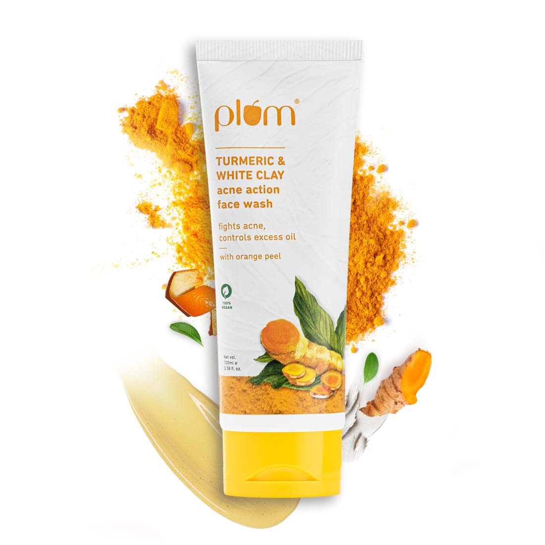 Plum Turmeric & White Clay Face Wash | Deep Cleansing & Oil Control | 100ml image 1