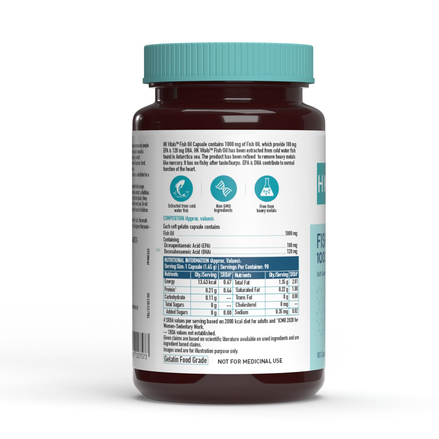 HealthKart HK Vitals Fish Oil and Multivitamin with probiotics (90 Tablets Each) Combo Pack image 4