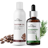 Aravi Organic Pure Rosemary Essential Oil 15ml And Pure Castor Oil 200ml Hair Growth Combo (Pack of 2) image 1