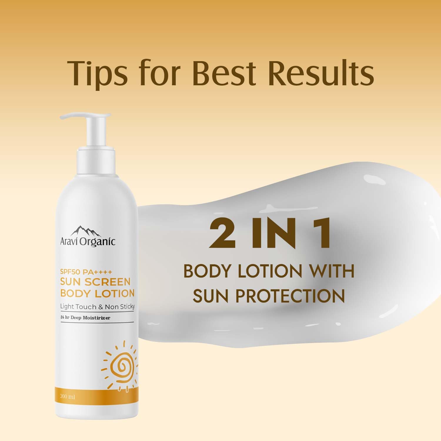 Aravi Organic SPF 50 Sunscreen Body Lotion  - 200 ml image 2