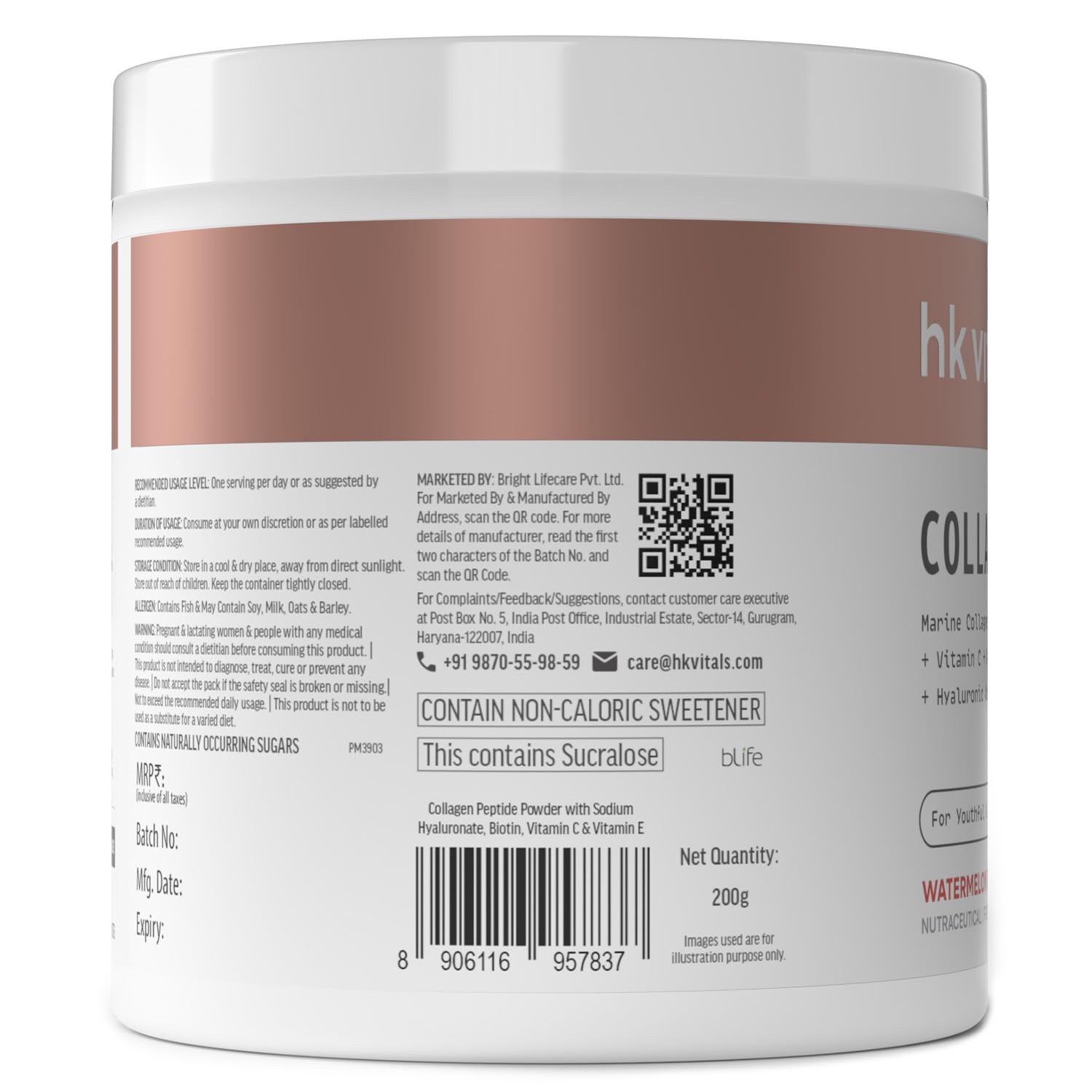 HealthKart hk vitals Skin Radiance Marine Collagen Supplement (Watermelon, 200g) image 3