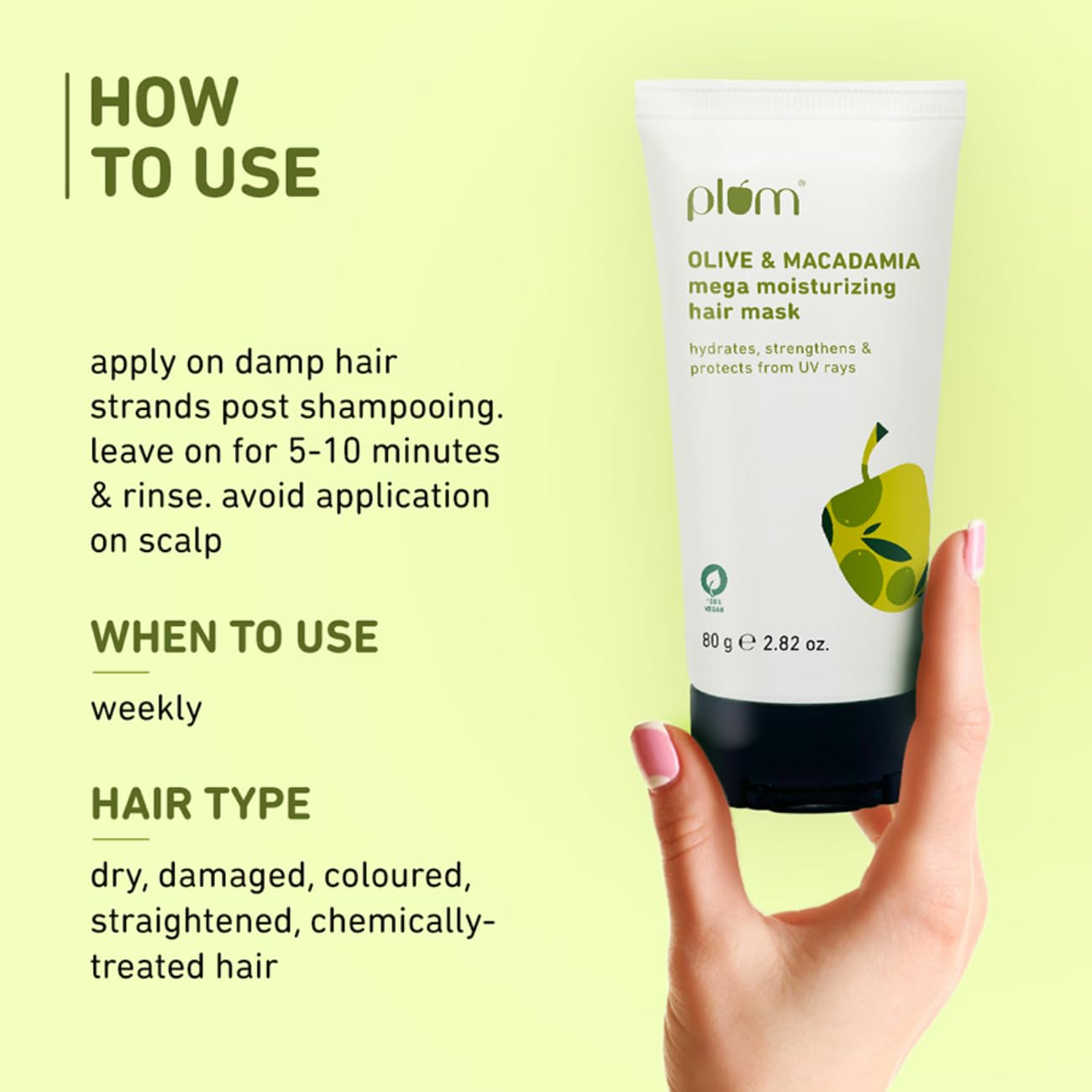 Plum Olive Hair Mask For Damaged Hair Coloured Hair, Salon Treated Hair :-250Gm image 3