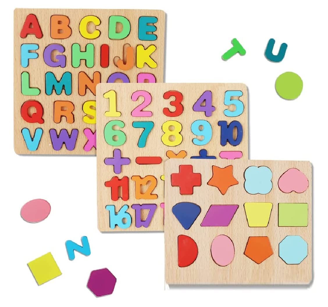 Chocozone Wooden Learning Educational Game Board (Alphabets, Numbers & Shapes) image 1