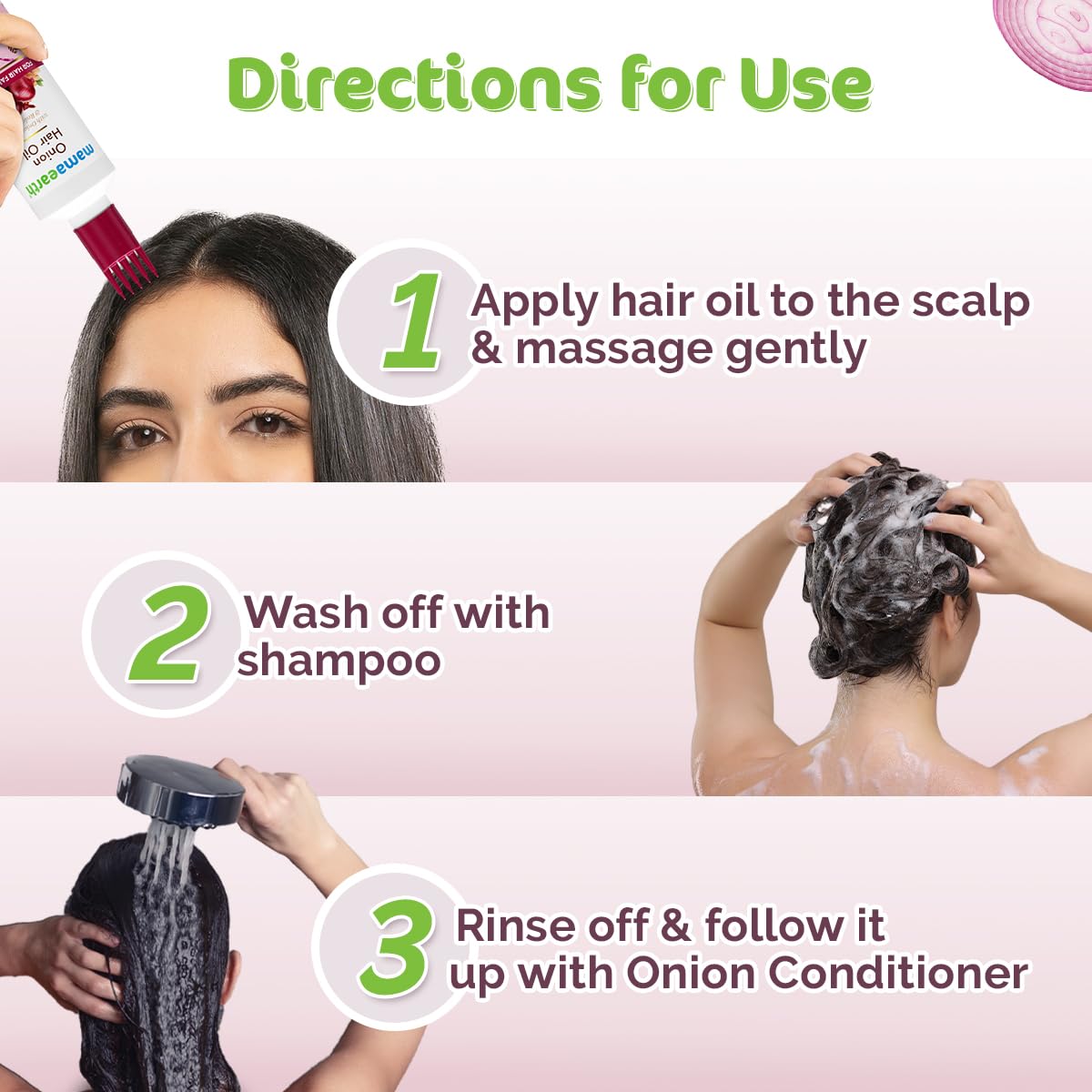 Mamaearth Anti Hair Fall Spa Range Hair Care Set: Onion Shampoo 250 ml + Onion Conditioner 250 ml + Onion Hair Oil 150 ml image 6