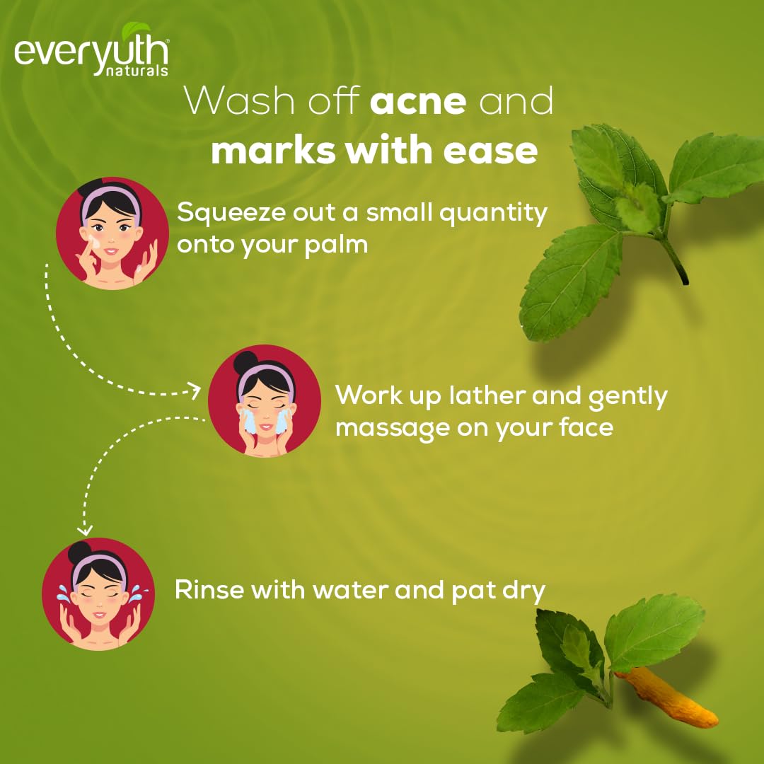 Everyuth Naturals Anti Acne, Anti Marks Tulsi Turmeric Face Wash - 150G image 4