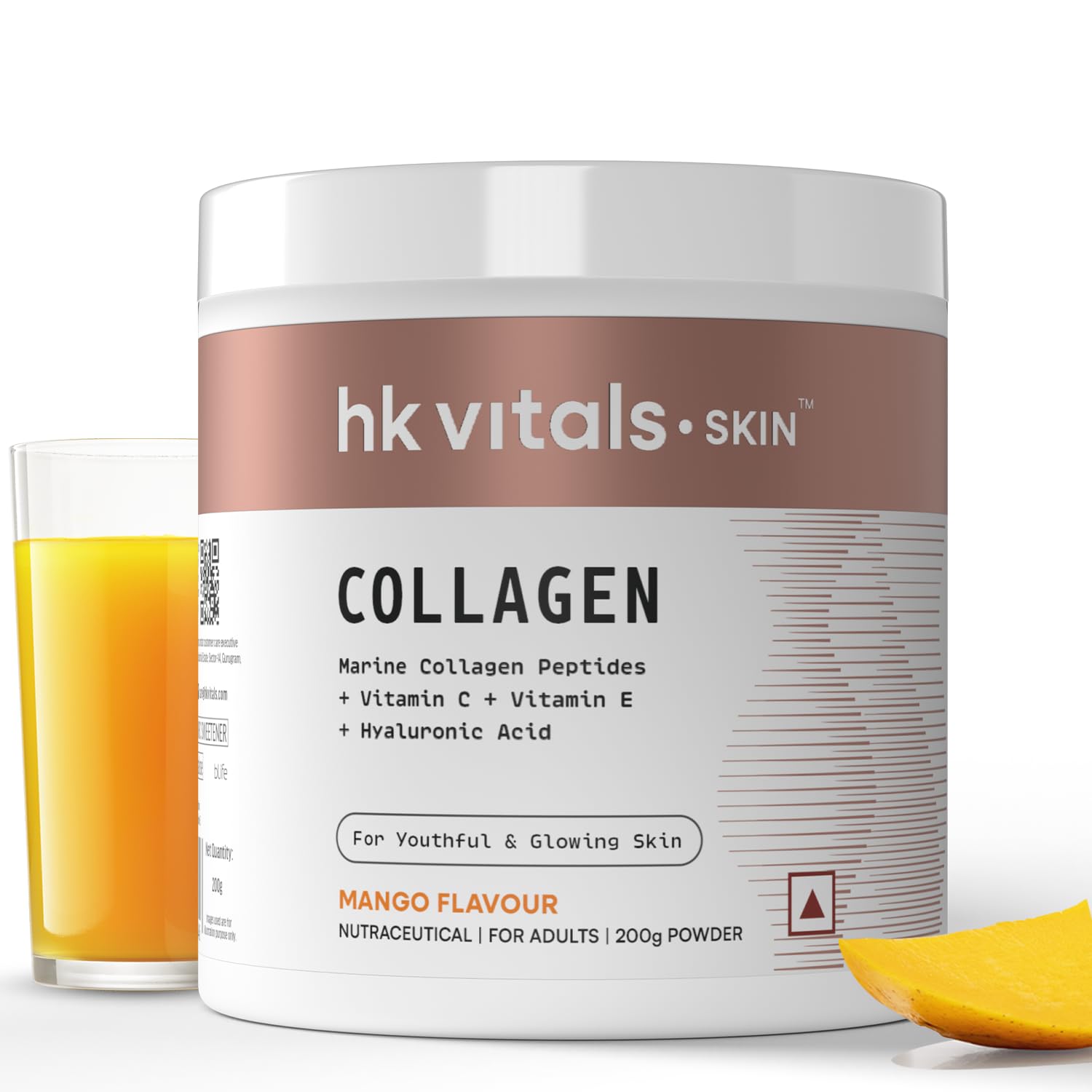 HealthKart Hk Vitals Marine Collagen Supplements Powder (Orange & Mango, 2 X 100 Gram) Combo Pack| image 1