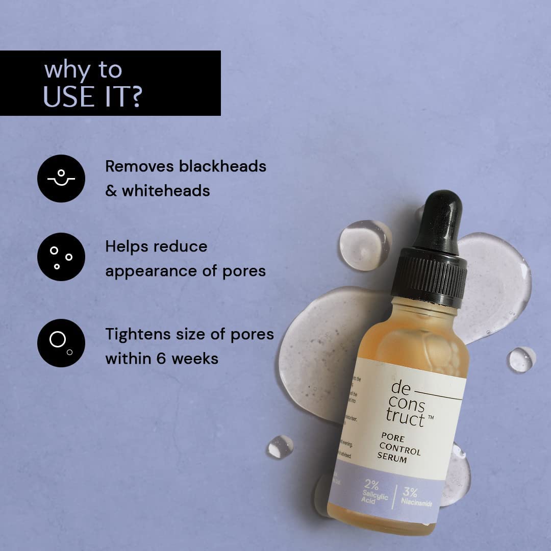 Deconstruct Pore Control Face Serum |2% Salicylic Acid 3% Niacinamide | 30ml image 5
